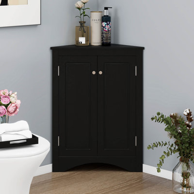 Armoire de rangement triangulaire pour salle de bain avec tablettes réglables, armoire de plancher autoportante, organisateur de coin pour petit espace