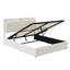 European Double & King Velvet Ottoman Bed With LED Storage Headboard, Frame With Charging Port, Beige-479244806
