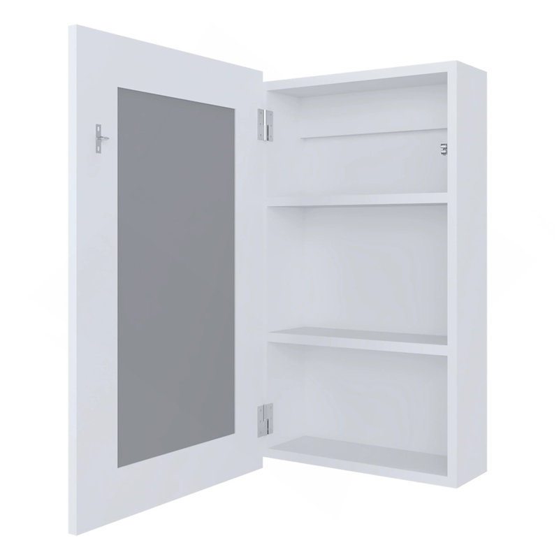 White Medicine Cabinet With Included Mirror, White