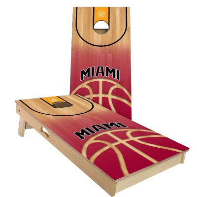 2' X 4' Basketball Team Themed Cornhole Board Set With Carry Case