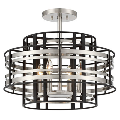 Plafonnier semi-encastré 16,88 po 4 lumières Preston