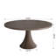 Table de salle à manger ronde en bois massif de couleur noyer foncé pour 2 à 8 personnes-179082542