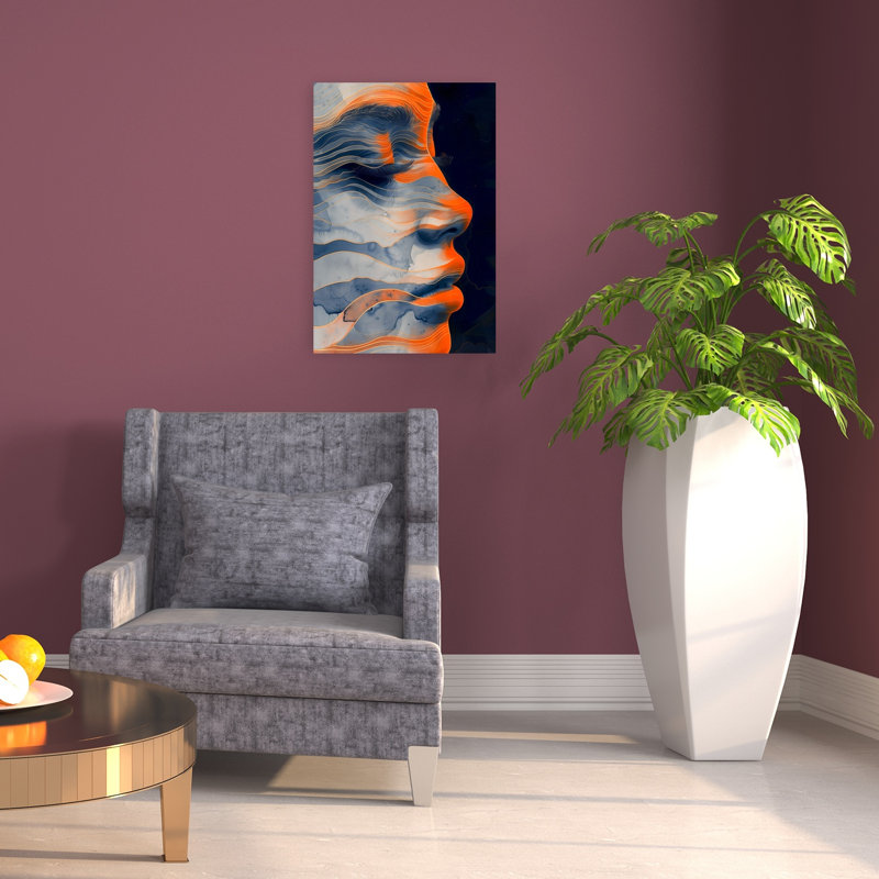 Abstract Woman Profile Abstract Elegant Contemporary Portrait Wall Art Print, 60.96cm H x 40.64cm W