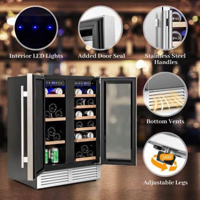 Costway 1 Cubic Feet Portable Freestanding Mini Fridge