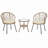 Outdoor Leisure Set, 2 Rattan Single Chairs With A Glass Round Table, Suited For Patios, Balconies, And Courtyards-448283475-448283476