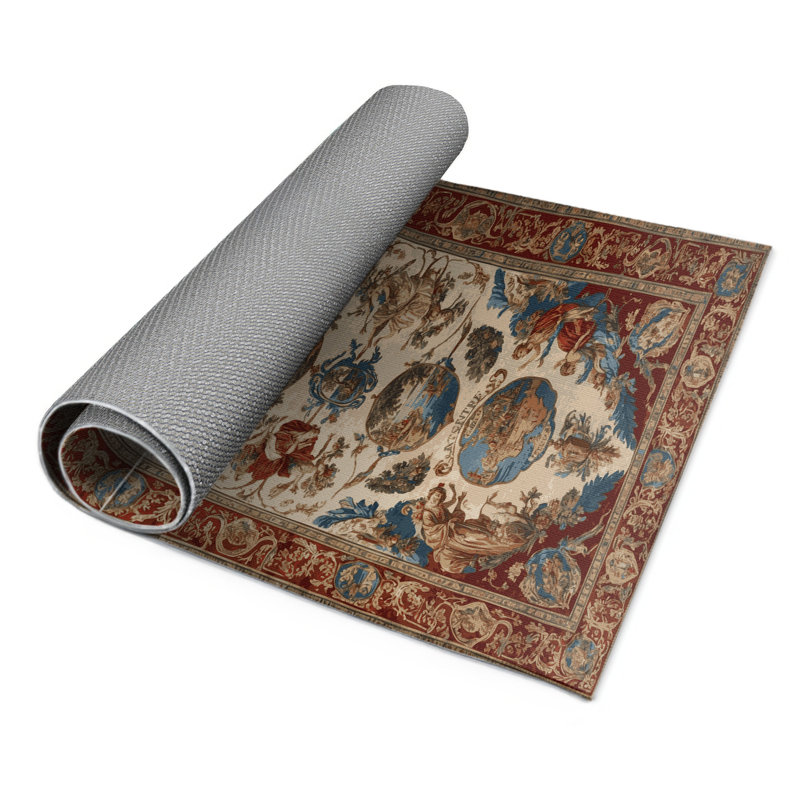 Tapis d'intérieur et d'extérieur brun français, Rectangle 4pi x 6 pi