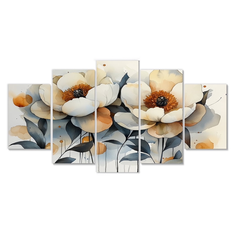 Automne harmonie pivoines flottantes Bouquet II - harmonie - art mural traditionnel pour salon diamant