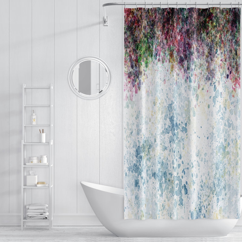Rideau de douche 1 pièce + crochets, H 93 po x l 70 po