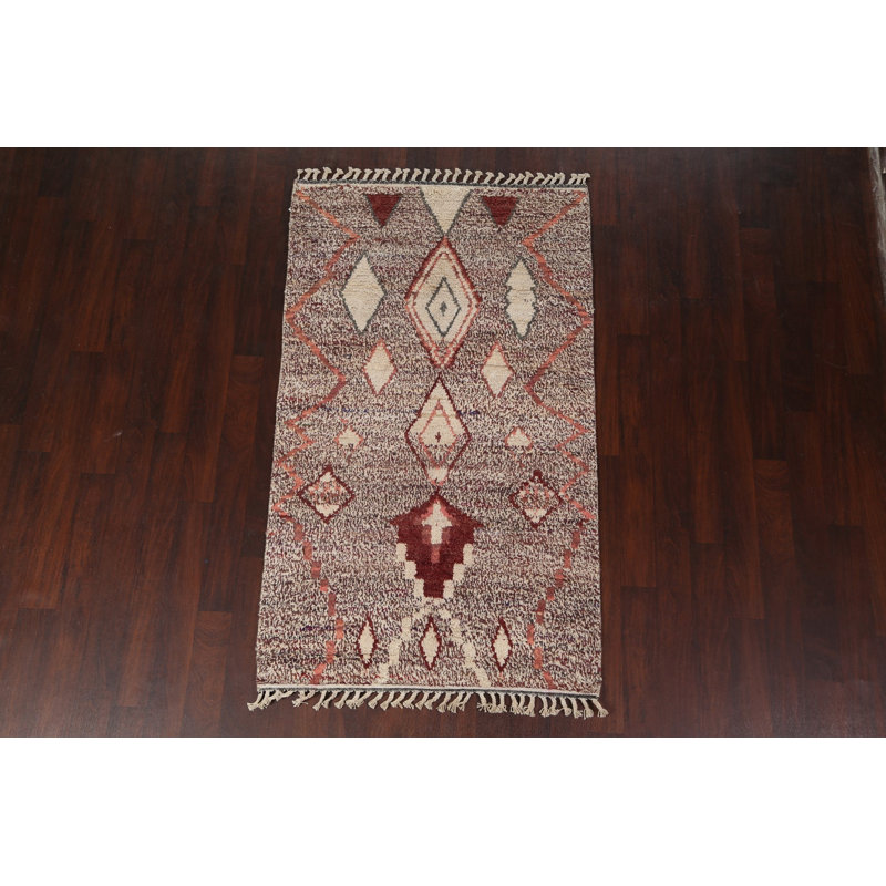 Tapis tribal marocain en laine noué à la main 4 x 7