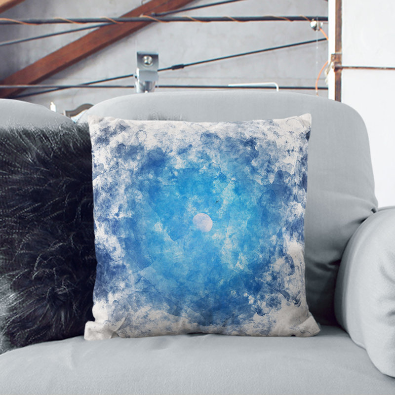 Half Moon Watercolour Cushion with Filling, 55cm H x 55cm W x 20cm D