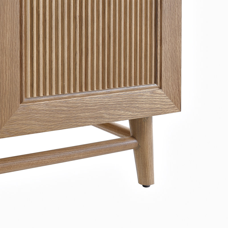 Meuble-lavabo autoportant en bois massif café clair avec plateau blanc, 60"