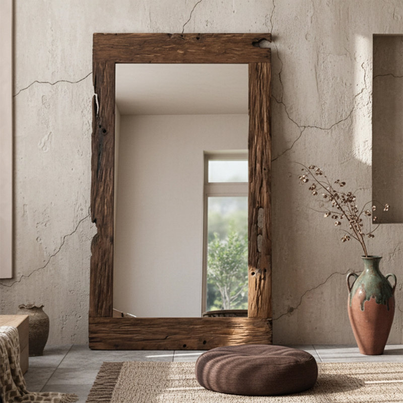 Miroirs pleine longueur rectangulaires en bois massif, 82.68" H x 47.24" W