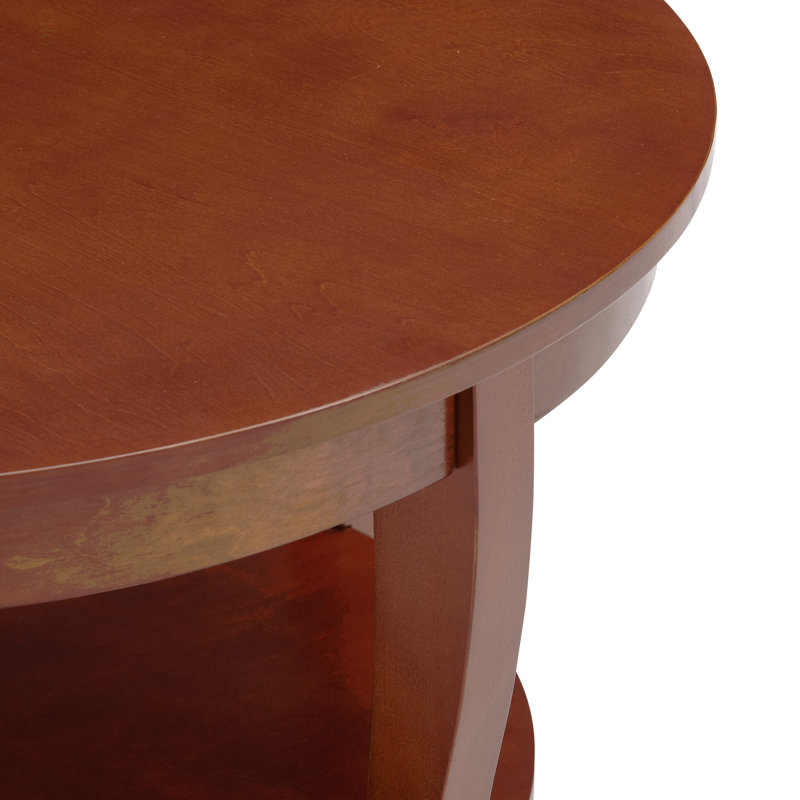Table basse Traditional, Dark Brown Wood / Tan