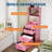 3 in 1 Vanity Desk with 3 Color LED, Compact Makeup Vanity Set with 2 AC Outlets & USB, Dressing Table with Drawers & Acrylic Doors, Nightstand Vanity Mirror, Jewelry Box, Hidden Chair, Pink-266965759