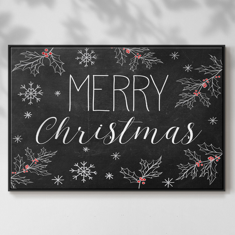 Tableau noir «Merry Christmas», H 27 po x l 41 po x P 2 po, Cadre noir