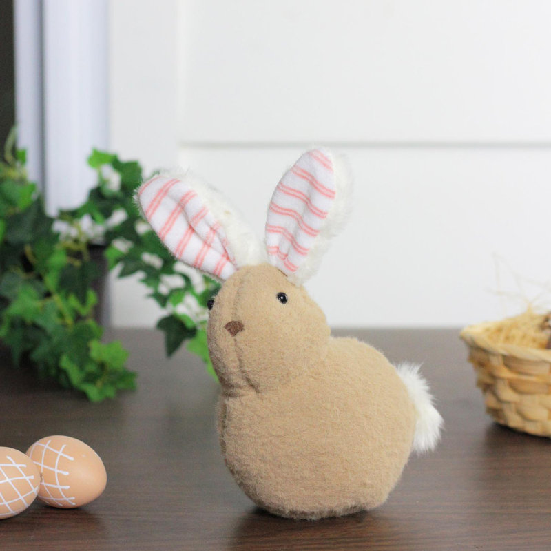 Figurine de table Lapin en peluche, Brun