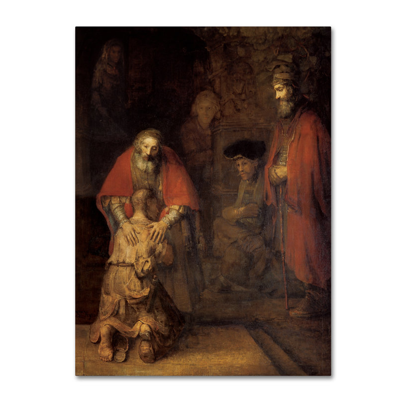 Le retour du fils prodigue - reproduction sur toile, H 19 po x l 14 po