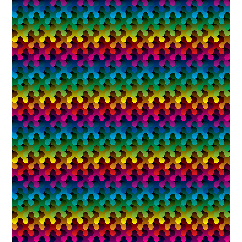 Rustic Polyester Geometric Shapes Duvet Cover, Knitted Seem Jacquard, Queen Duvet Cover + 2 Pillow Shams
