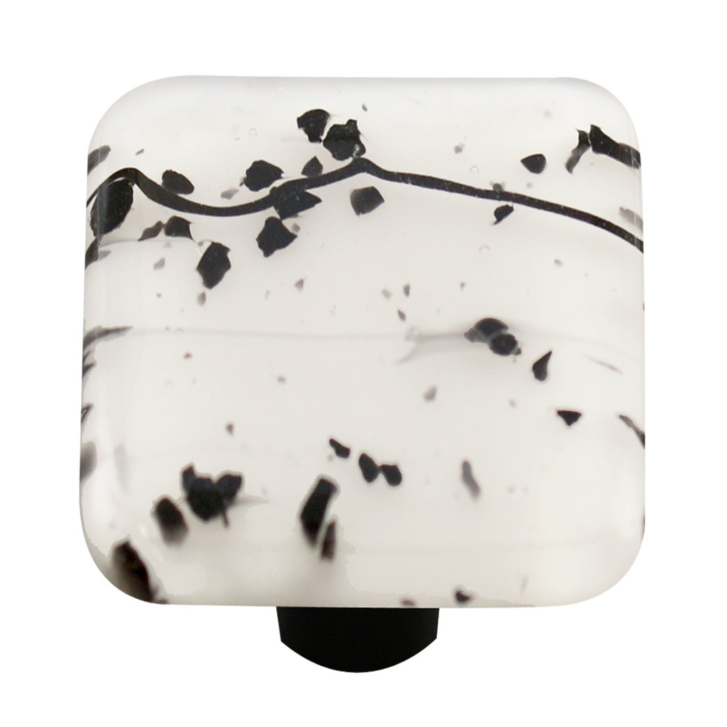 Oversized Mardi Gras 1.5" Length Square Knob Aquila Art Glass 