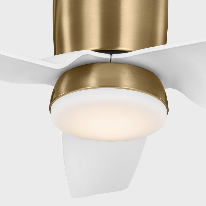 Ventilateur de plafond intérieur Herdon avec pales en ABS blanc mat et télécommande portable, 44", 2568 RPM