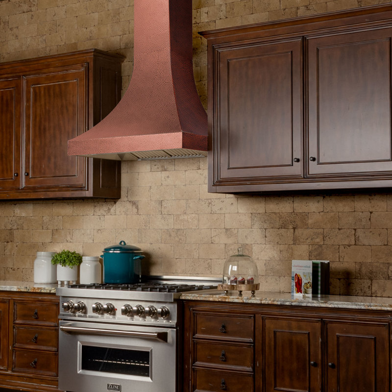 ZLINE 30" Designer Series Fingerprint Resistant Stainless Steel Ducted Wall Range Hood (8632S-30), Hand-Hammered Copper