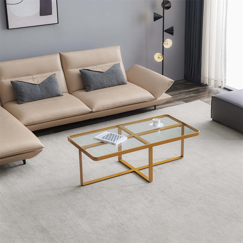 Table basse Taconite, Transparent, Harwich, Or