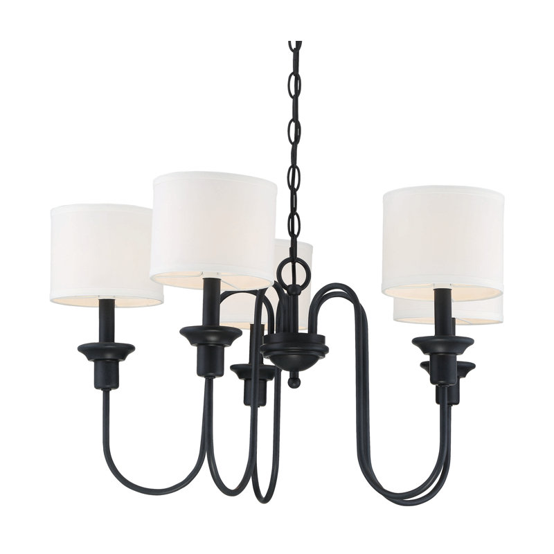 Lustre classique/traditionnel ombré 5 lumières Keaney, Fer vieilli