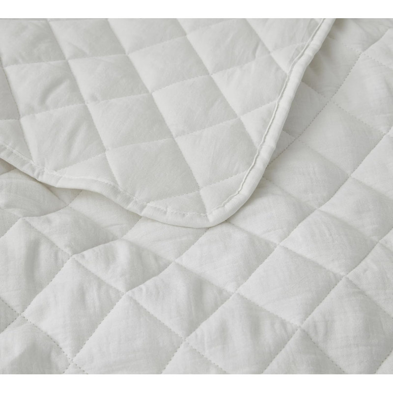 Breeze Cotton Gauze Quilt Set, Oversized King Quilt + 2 King Shams, White