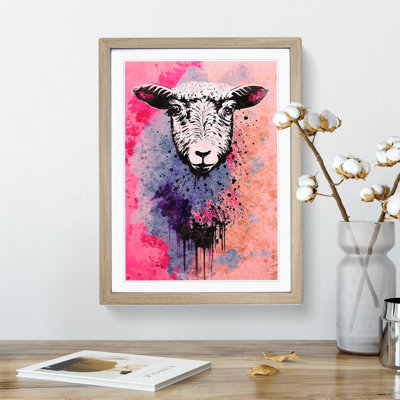 XV1022-3936X Sheep Paint Drip No.4 - Single Picture Frame Print