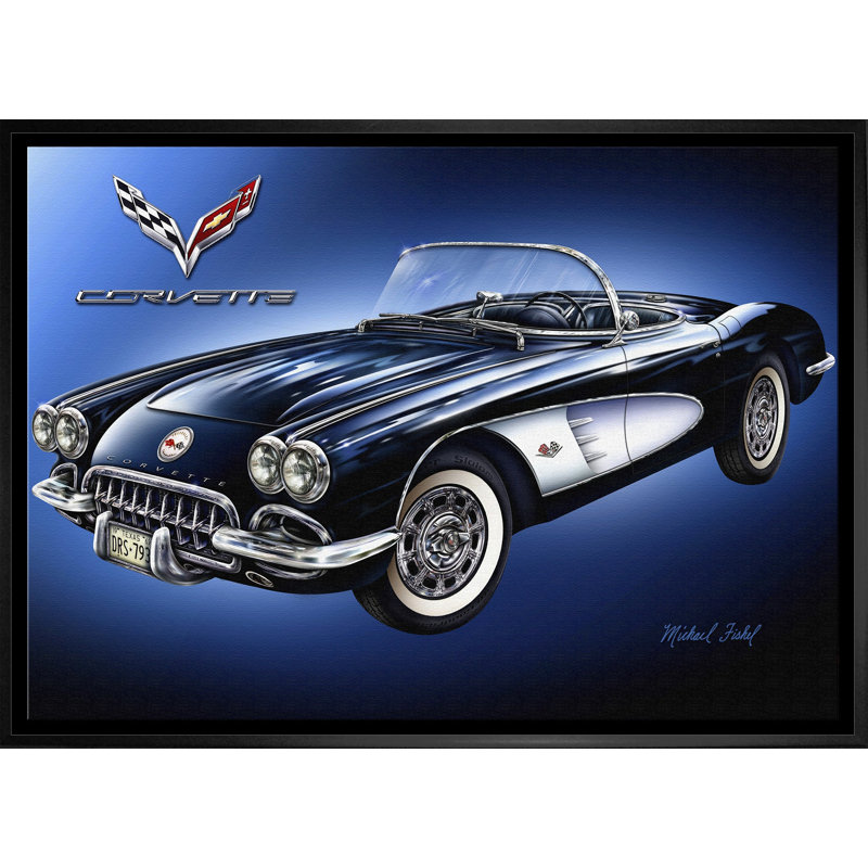 Corvette, toile encadrée 20 x 29 par Michael Fishel