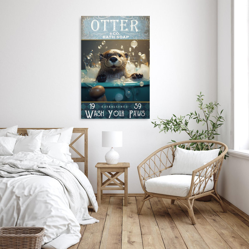 " Otter Bath Soap ", 36" H x 24" W x 1.25" D