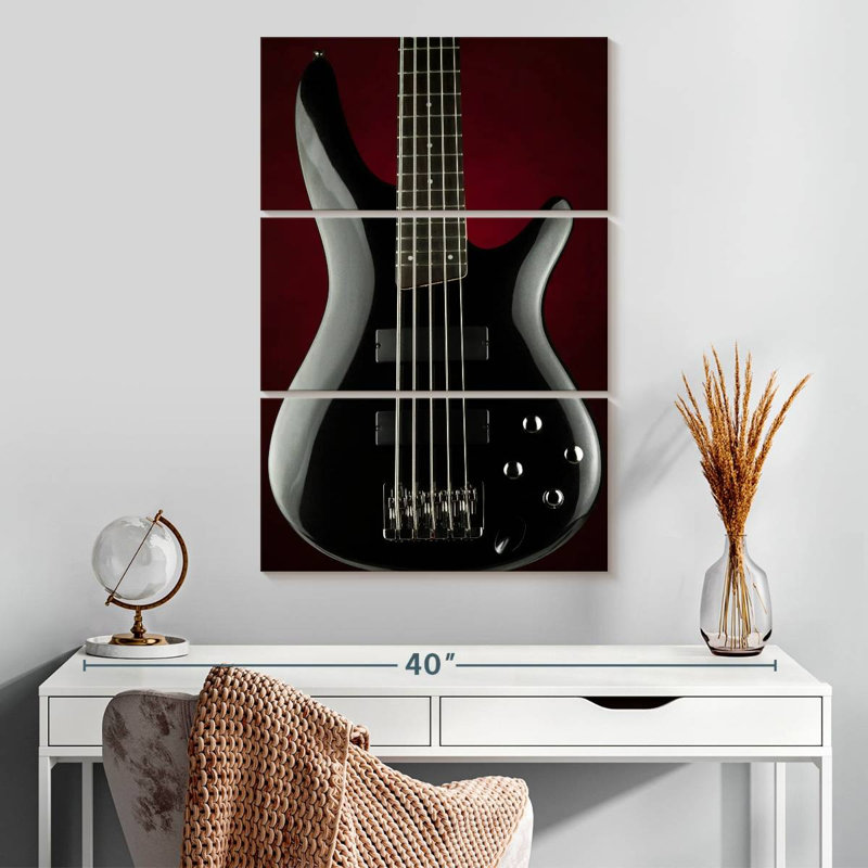 Abarca Black Electric Guitar, 32" H x 20" W