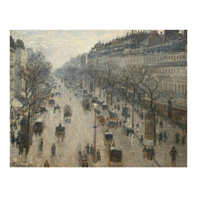 «The Boulevard Montmartre on a Winter Morning» par Camille Pissarro - Estampe numérique