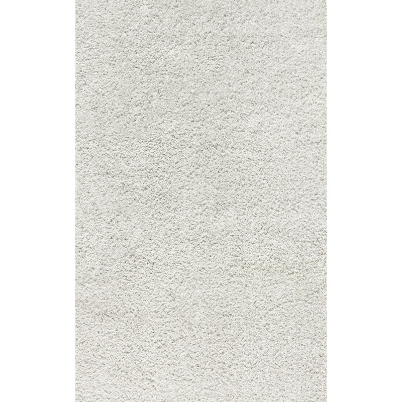 Felicdad Shag Plush White Rug, Rectangle 3'1" x 5'