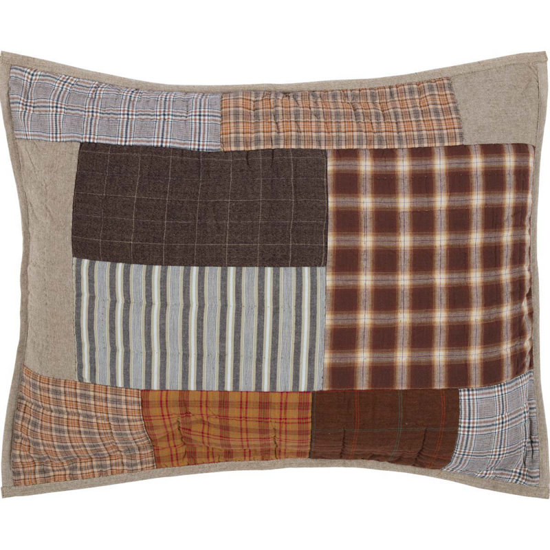 Rory Patchwork Cotton Plaid and Stripe Standard Sham