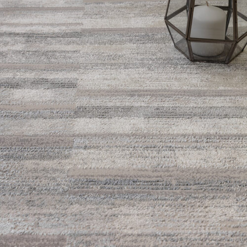 Anandita Stripe Grey Area Rug, Rectangle 80 x 140 cm