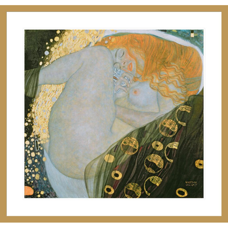 «Danae» par Gustav Klimt, impression giclée encadrée, H 33,5 po x l 35,12 po