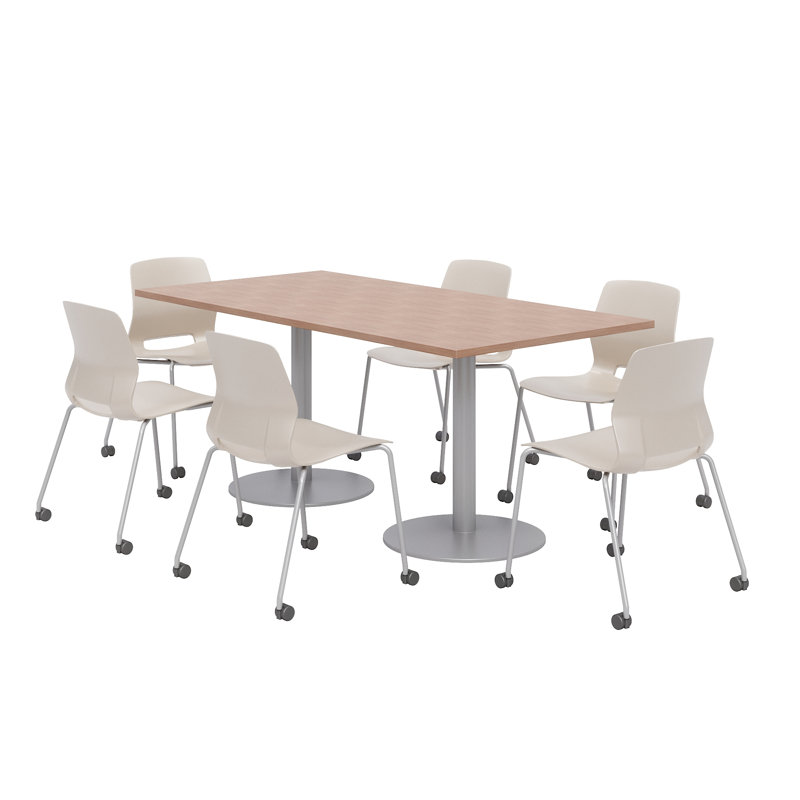 Ensemble de table de salle à manger rectangulaire 72 "et chaise, Rivière cerise, Blanc