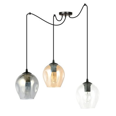 Cadey-Lee 3 - Light Black Cluster Pendant