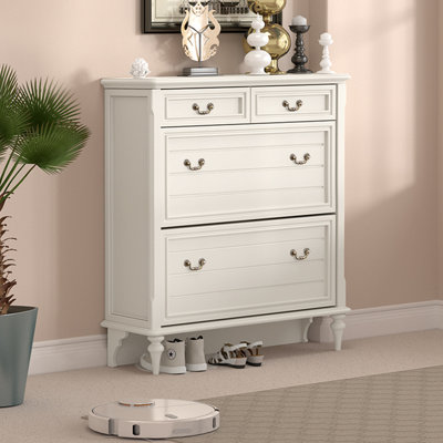 White Solid wood Shoe Storage