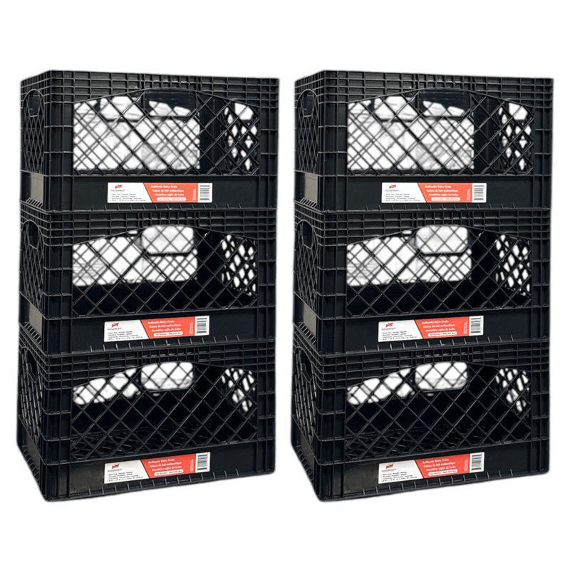 Caisse en plastique robuste et empilable, 24 pintes, 6, Noir