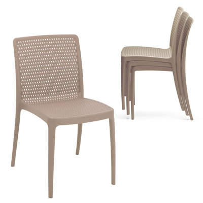 Tramontina Isabelle Stackable Dining Chairs – Stylish Ventilated Seating for Indoor or Outdoor Use