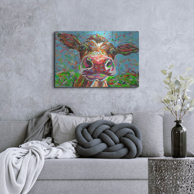 Luxe Metal Art Cow From Another Planet 1 By Caro  Cow From Another Planet 1  by Carolee Vitaletti