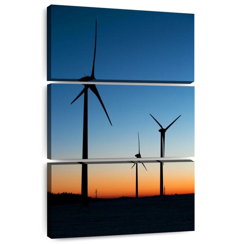 Lilie Wind Turbines At Dusk, 57" H x 36" W