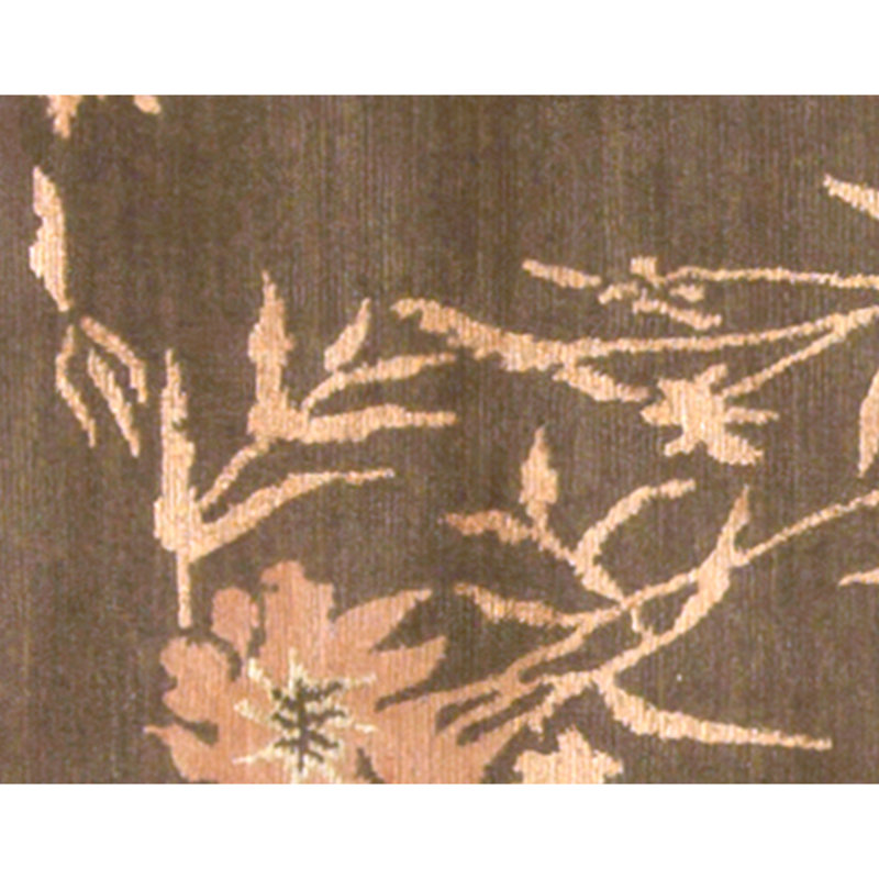 Tapis brun et rose noué à la main de haute qualité