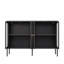Buffet en métal avec 4 portes en verre, casier en acier pour le rangement de la cuisine et du salon, durable et élégant