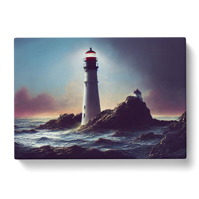 Brave Lighthouse Seascape - Wrapped Canvas