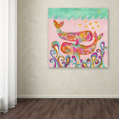 Berkley 'Pink Whales' Canvas Art