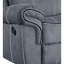 Fauteuil inclinable confortable en velours avec rangement caché et inclinable à deux tons de gris, table rabattable, 3 places, et détails capitonnés élégants-882374852