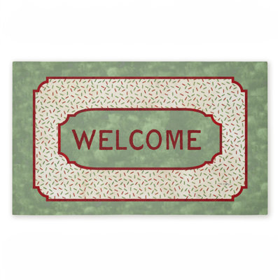 Welcome Festive Sprinkles Pattern Printed Outdoor Door Mat, design by Tim Coffey, 18"x30"